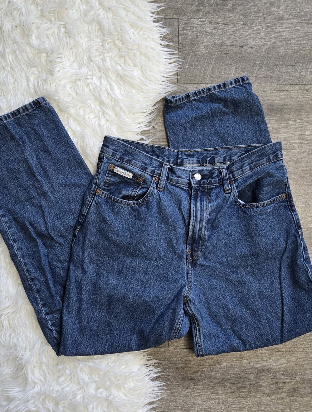 Calvin Klein 90s Loose Women's Size W30 Dark Wash Cotton Jeans